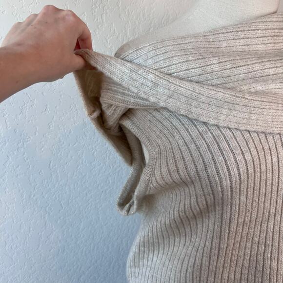 ASOS DESIGN One Shoulder Knit Sweater Off Shoulder In Oatmeal - Picture 5 of 10